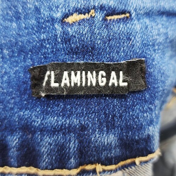 Womens Distressed Denim Shorts Size 4XL By Flamingal High Waisted Casual - Picture 6 of 6